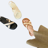 Linen weave sandals