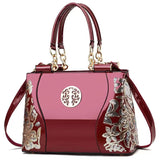 Patent Leather Floral Bag