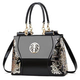 Patent Leather Floral Bag