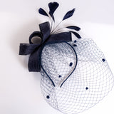 Fascinator feather veil mesh