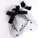Fascinator feather veil mesh