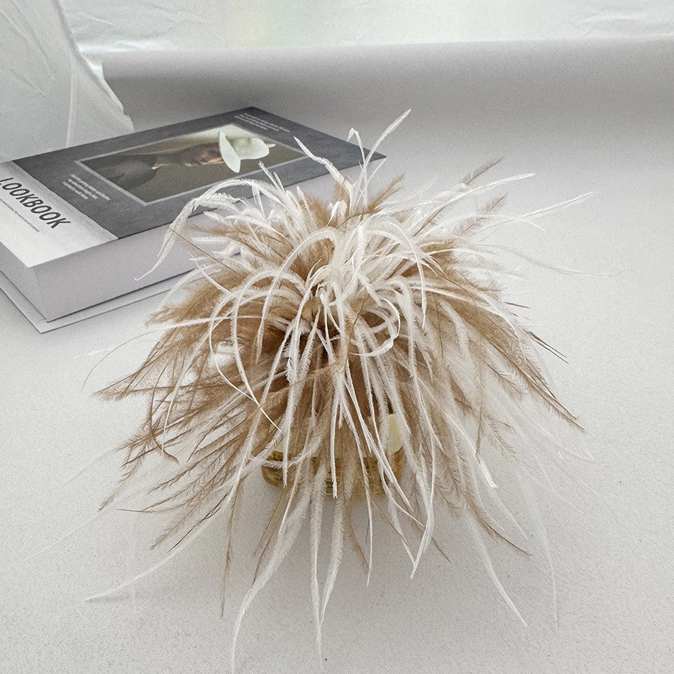 Ostrich Feather Brooch