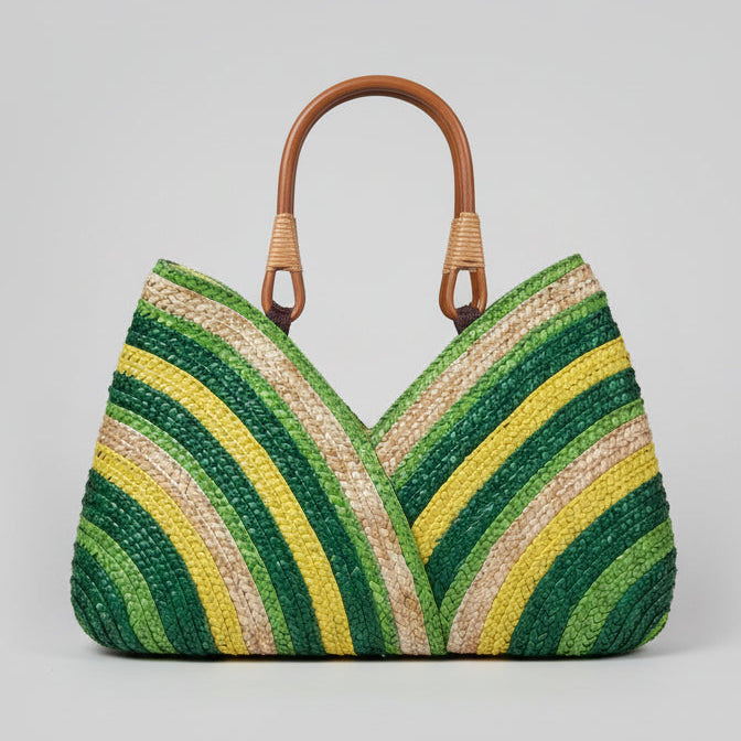 Color Stripes Straw bag