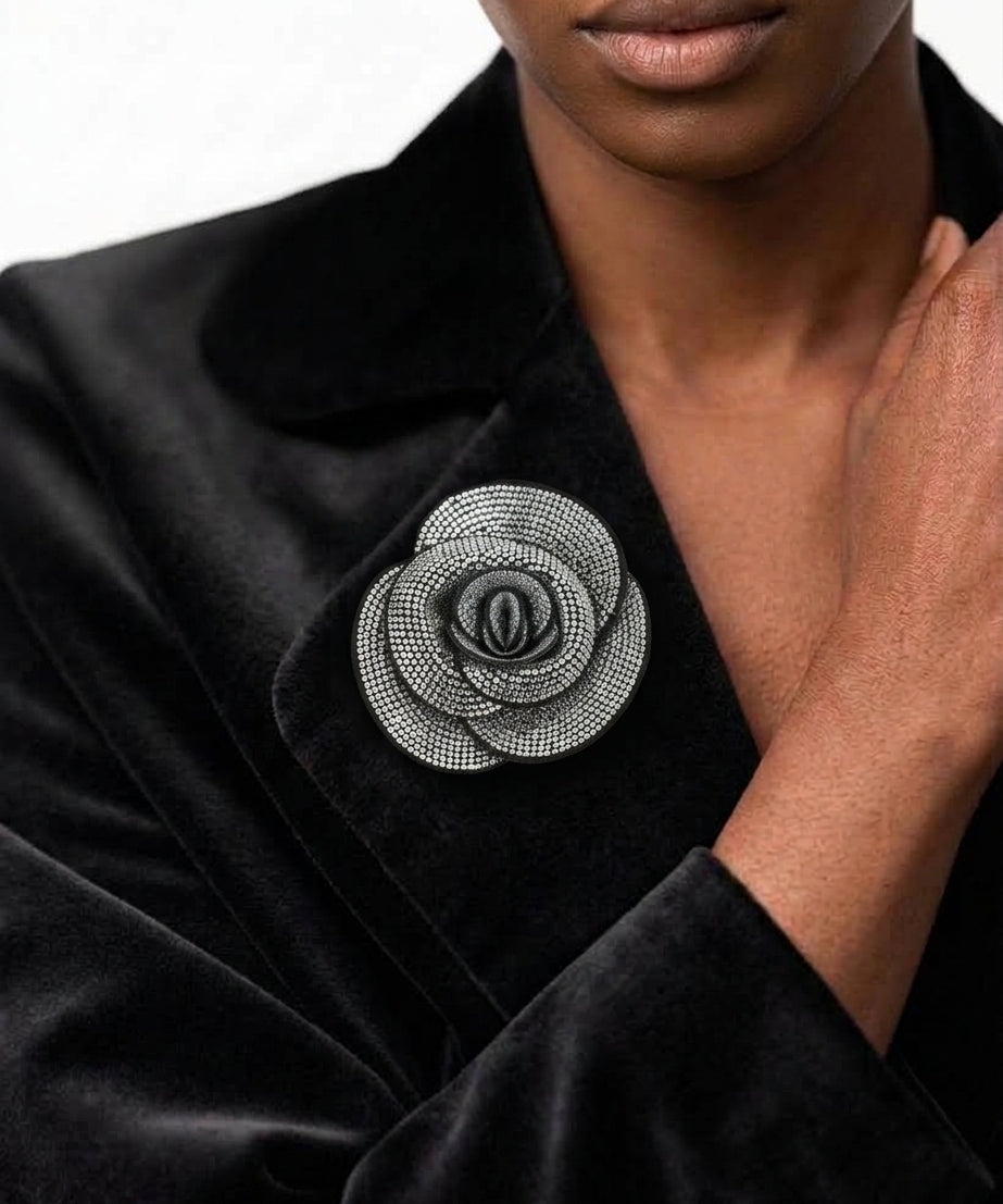Crystal Rose Brooch