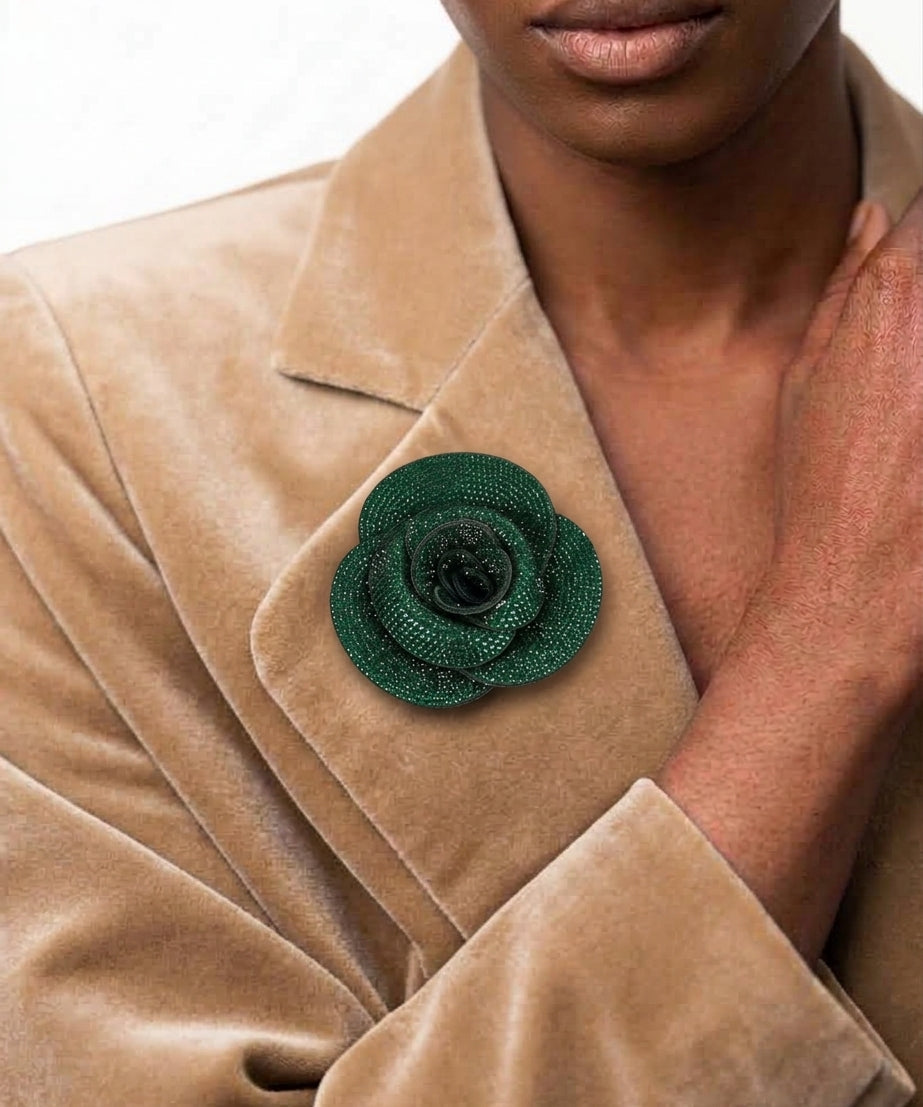 Crystal Rose Brooch