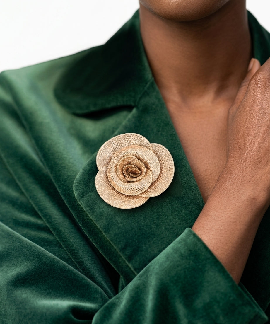 Crystal Rose Brooch