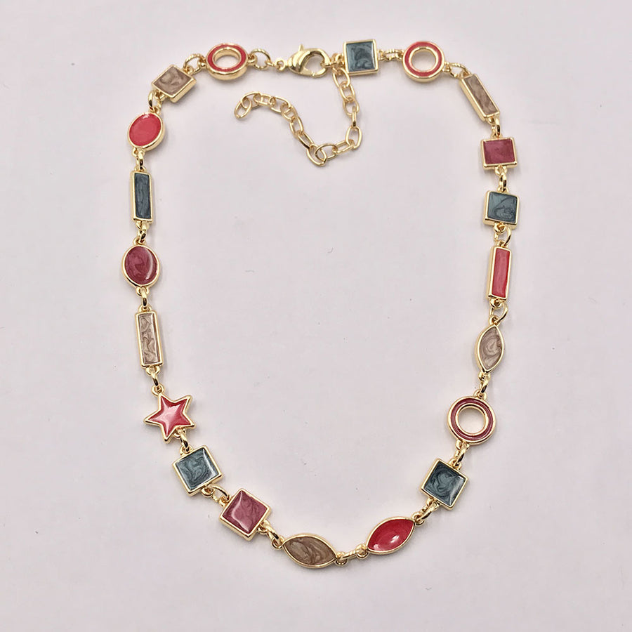 Candy color chain necklace