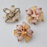 Metallic Mesh Flower Brooch