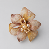 Metallic Mesh Flower Brooch