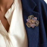 Metallic Mesh Flower Brooch