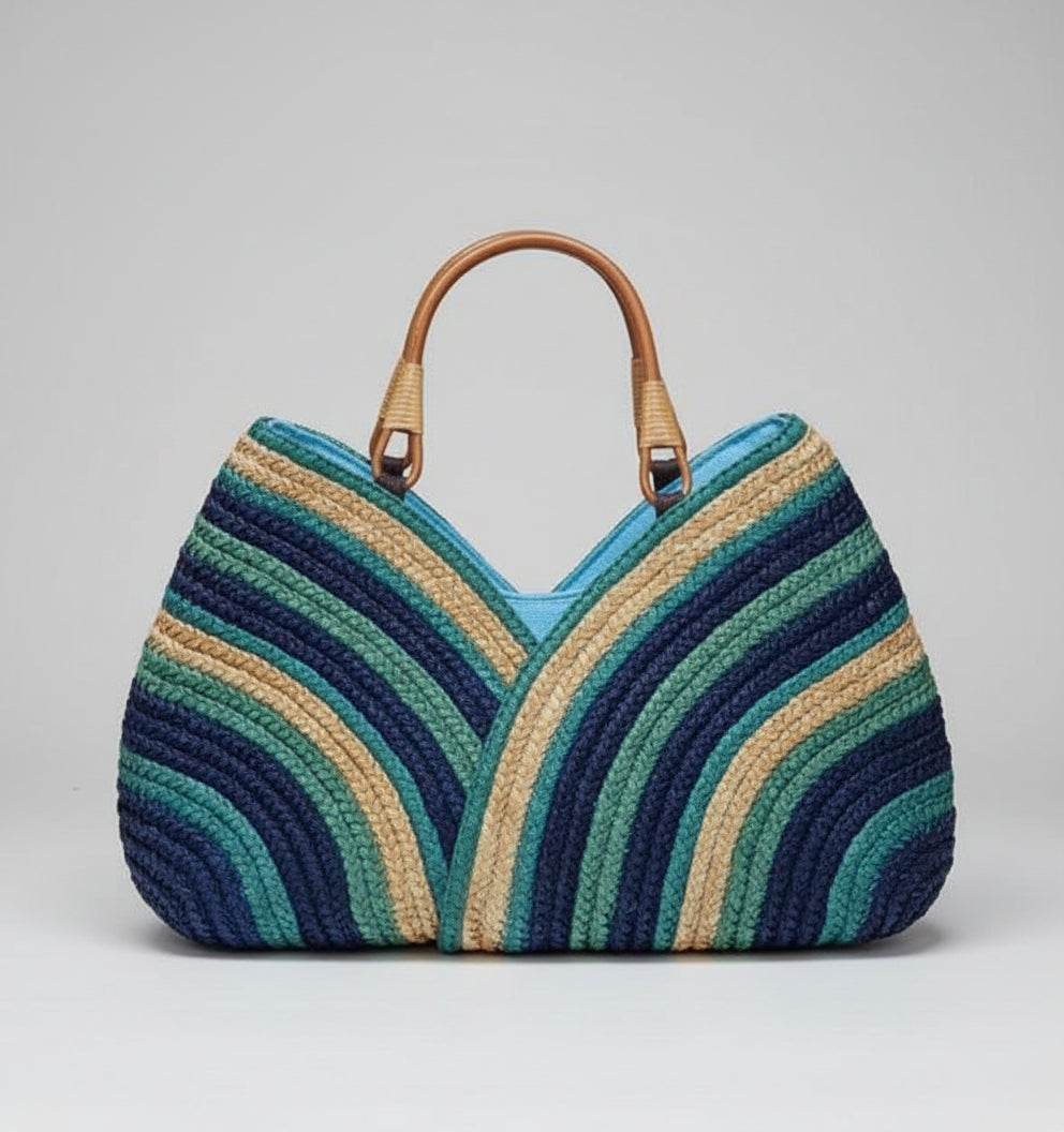 Color Stripes Straw bag