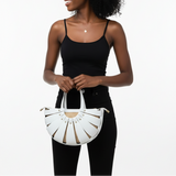 Leather Crossbody Rivet Strawbag