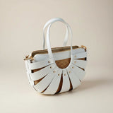 Leather Crossbody Rivet Strawbag