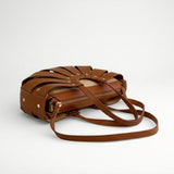 Leather Crossbody Rivet Strawbag